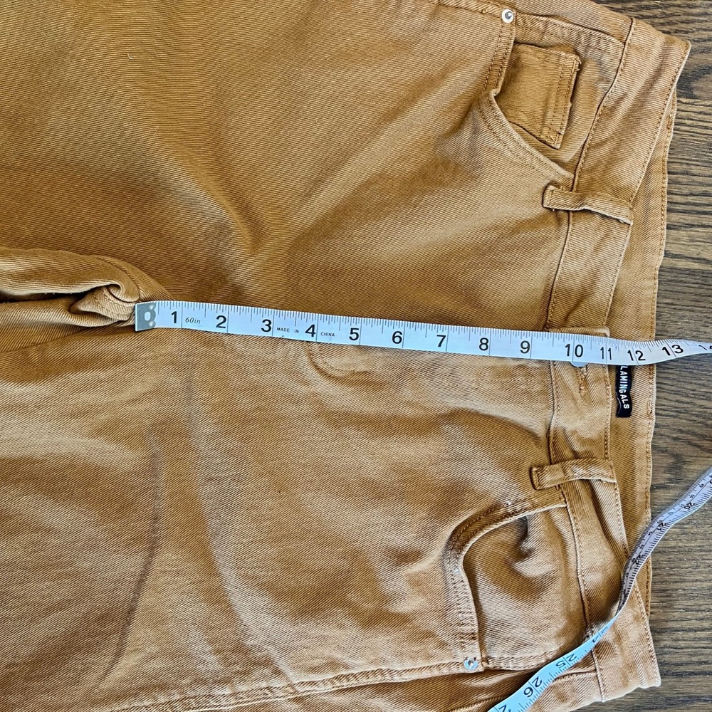 Flamingals Wide Leg Pants Cotton Twill Tobacco Brown High Rise XL Gorpcore - Picture 6 of 8